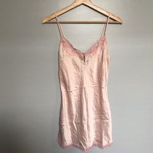 VS pink silky slip dress